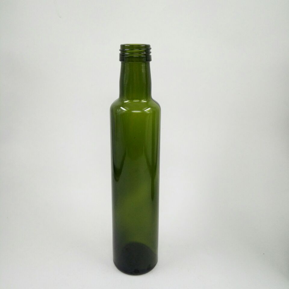 250ml 500ml 750ml 1000ml round shape green olive oil glass bottle with screw top wholesale