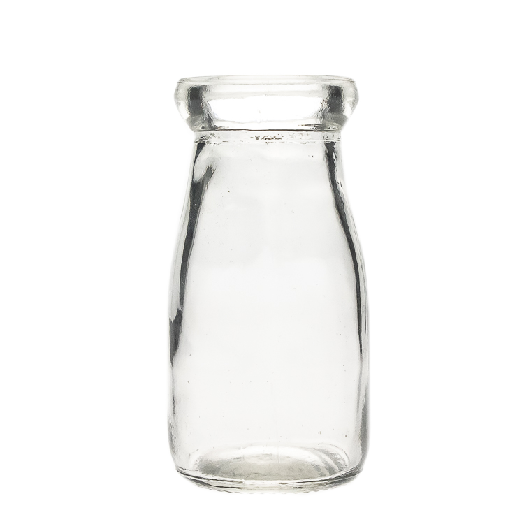 Wholesale Round Empty Storage Milk Pudding Bottle Glass Yogurt Jars with Lid