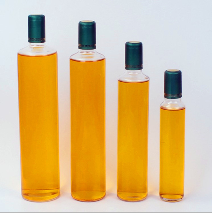 100ml 250ml 500ml 750ml 1000ml round shape olive oil green transparent glass bottle supplier  wholesale