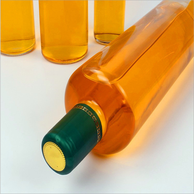 100ml 250ml 500ml 750ml 1000ml round shape olive oil green transparent glass bottle supplier  wholesale