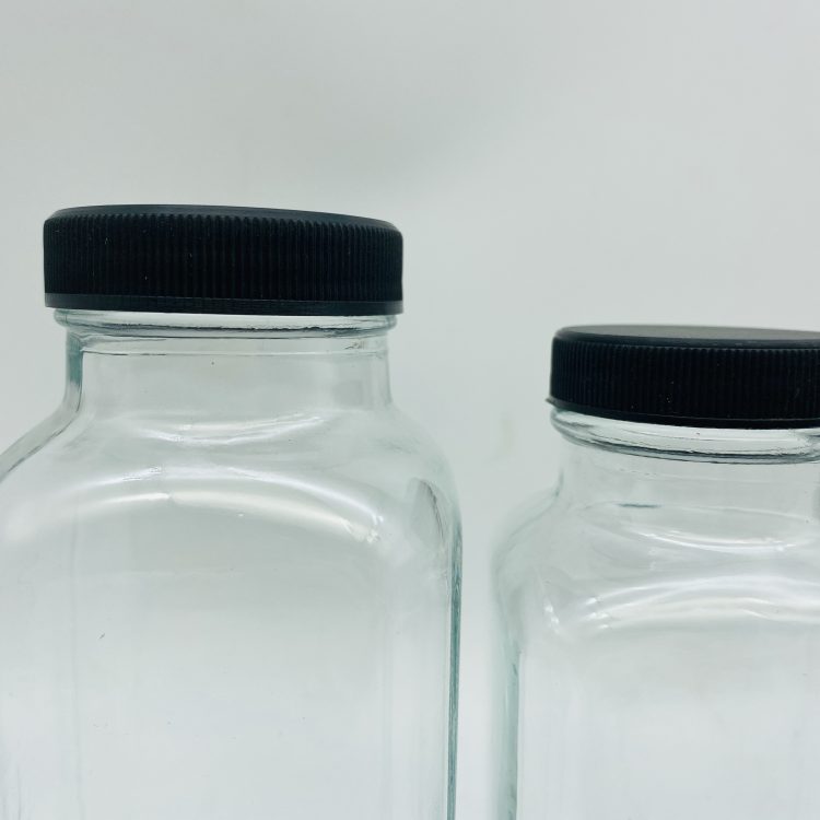 250ml 350ml 500ml french square shape glass bottles with plastic/aluminum screw cap wholesale