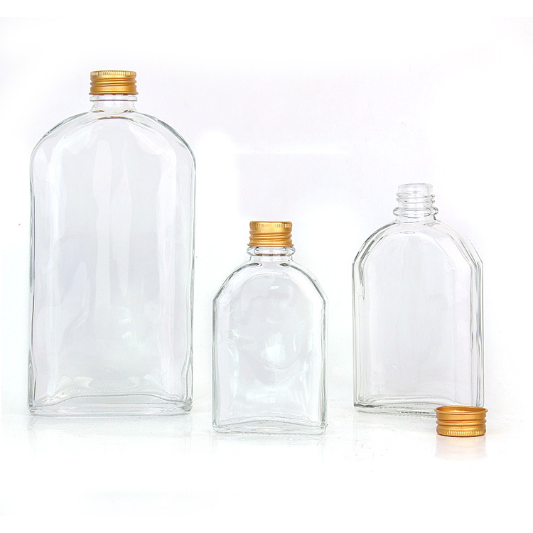 empty 187ml 200ml 250ml 375ml 500ml bulk flat glass wine bottles manufacturers