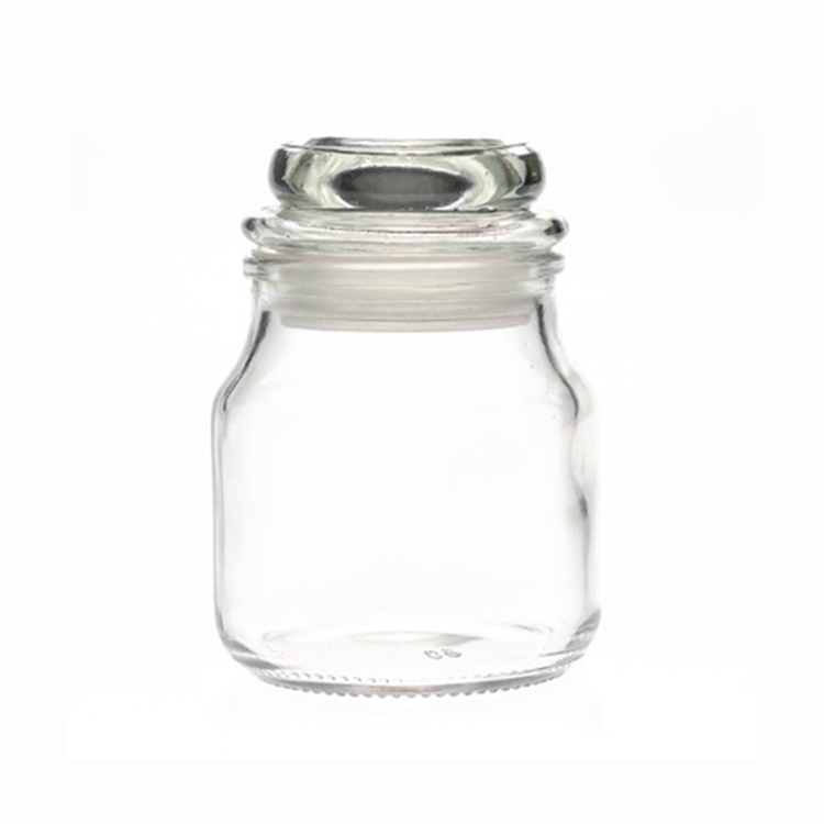 120ml 4oz clear pink empty glass candle jar with glass lid