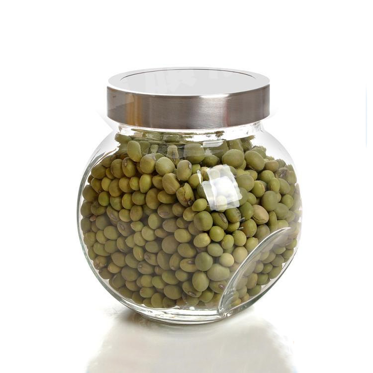 480ml Wholesale unique shape sealed glass storage jar with lid