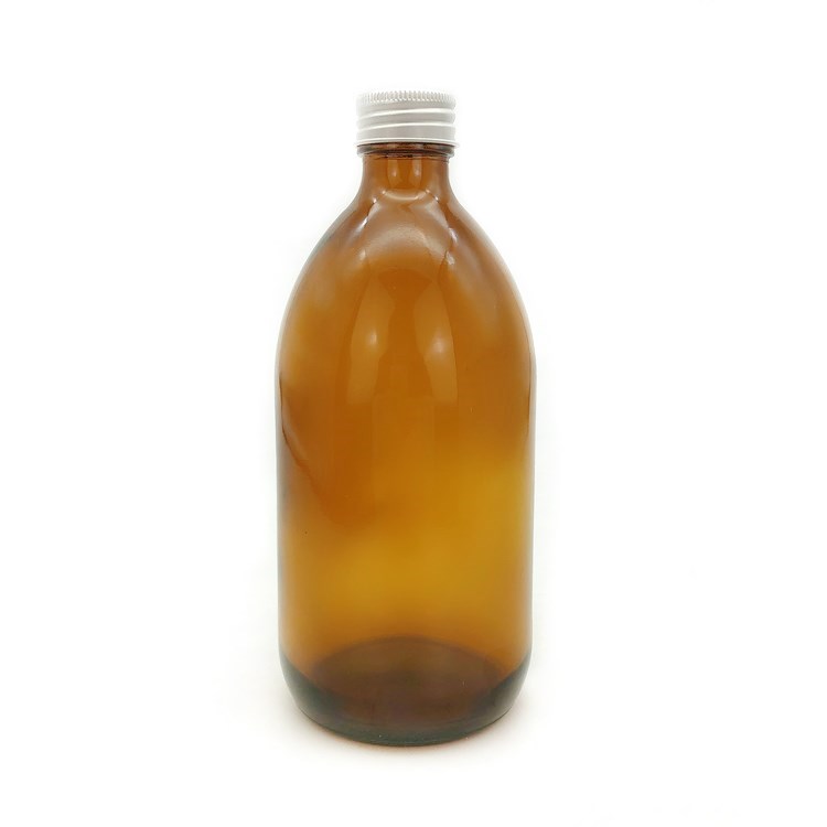 factory wholesale 18oz 500ml amber glass storage bottle with cap