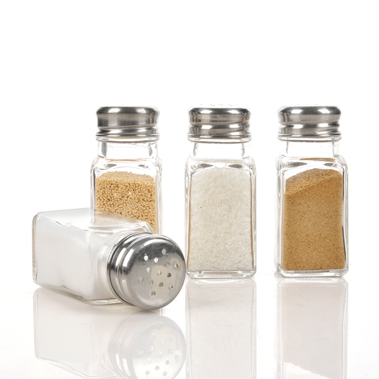 in bulk mini square 70ml spice kitchen glass storage jar with cap and hole