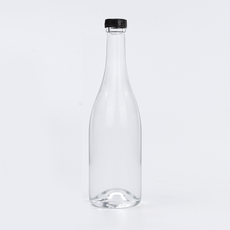 750ml High flint clear champagne glass liquor bottle for wine