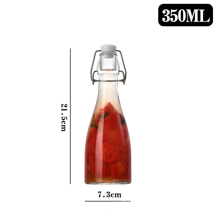 350ml 500ml 1000ml glass beverage milk bottle with swing top sealed lids