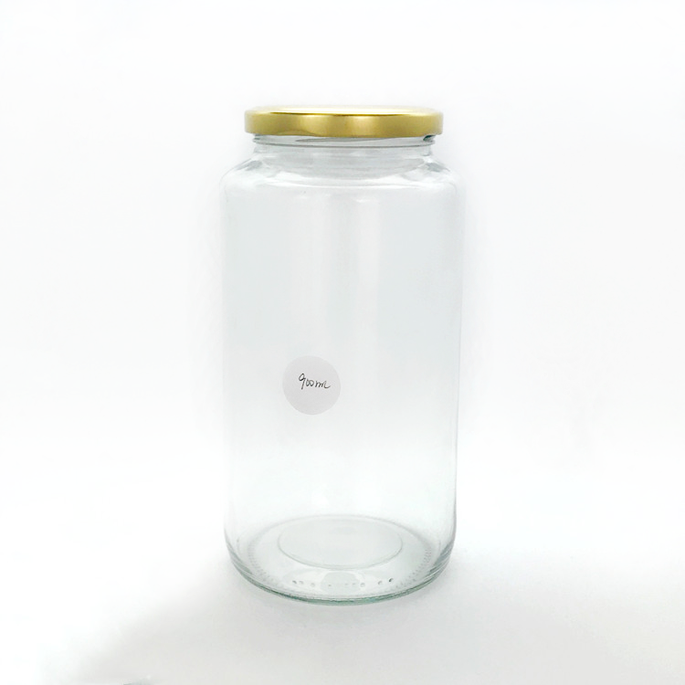 32oz 900ml large round food glass storage jar with metal lid wholesale