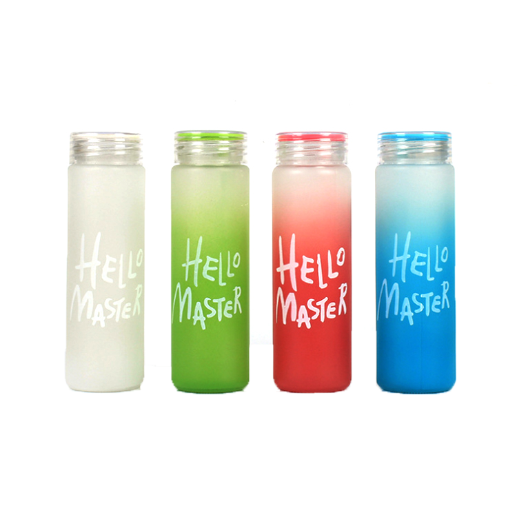 420ml Custom Frosted Glass Water Bottle For Water