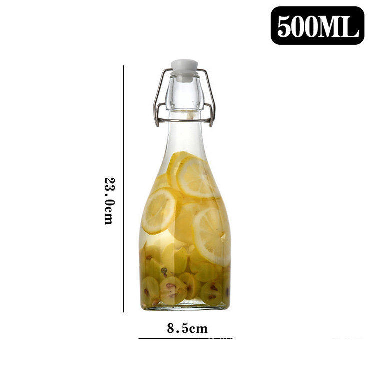 350ml 500ml 1000ml glass beverage milk bottle with swing top sealed lids