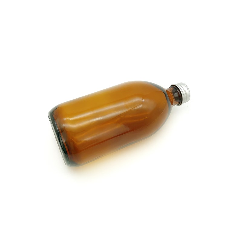 factory wholesale 18oz 500ml amber glass storage bottle with cap