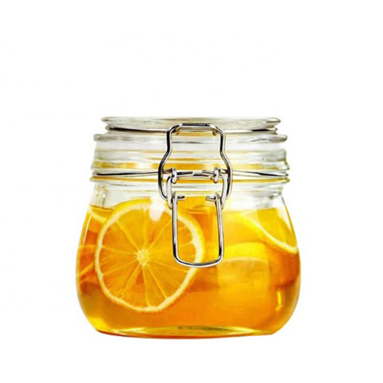 Wholesales Factory Price Glass Jar With Metal Clip/Glass Storage Jar for sale