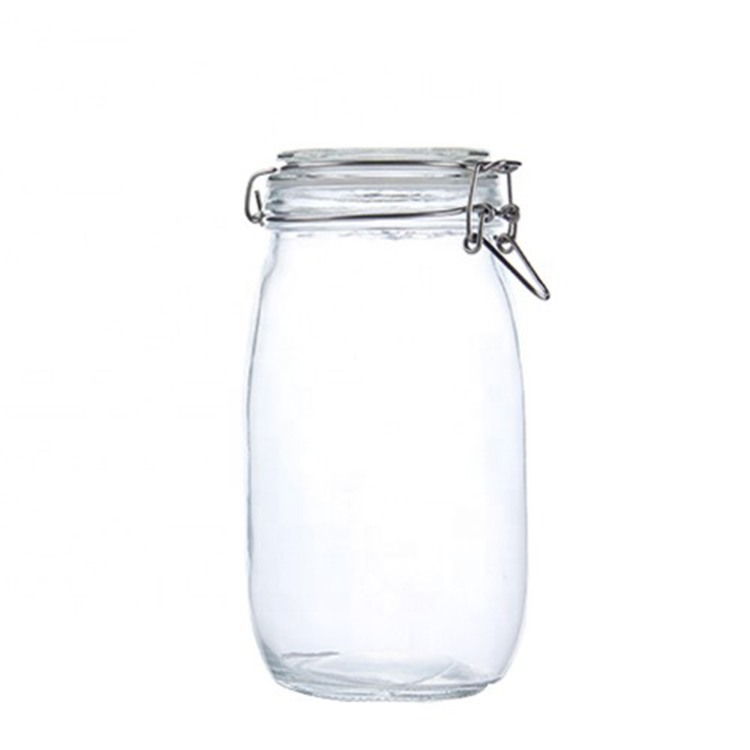 Wholesales Factory Price Glass Jar With Metal Clip/Glass Storage Jar for sale