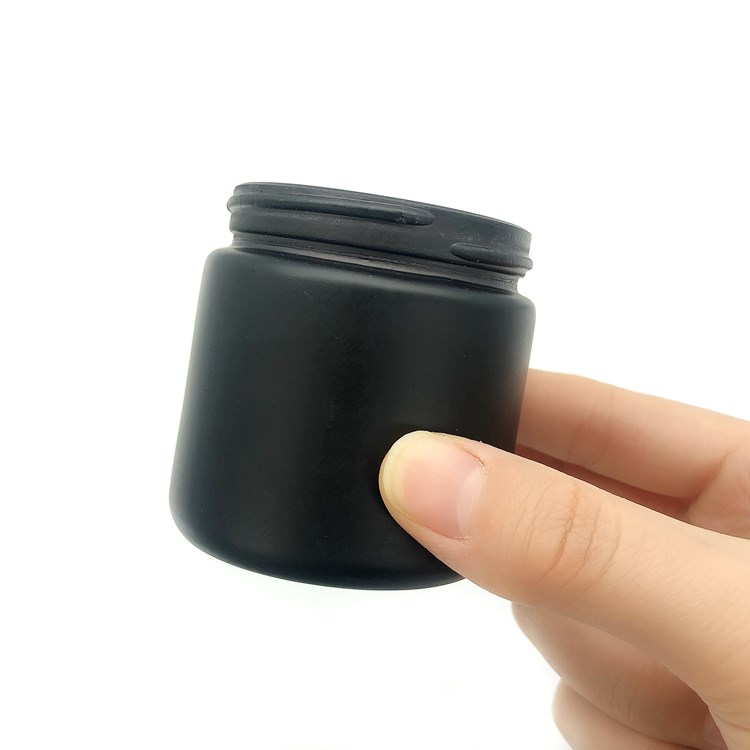 customize 4oz 100ml matte black glass cosmetic bottle for cream