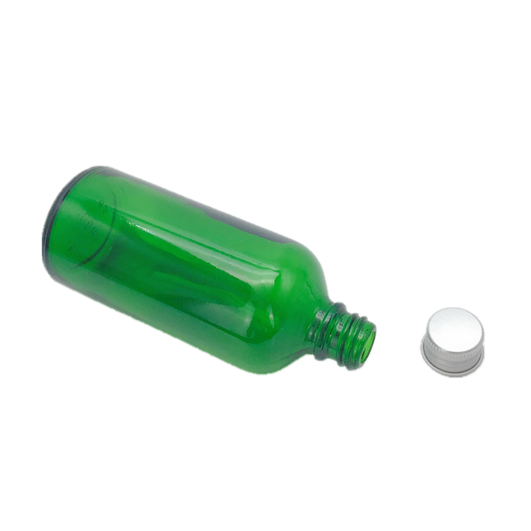 4oz 100ml green glass pharmaceutical bottle for medicine with screw cap