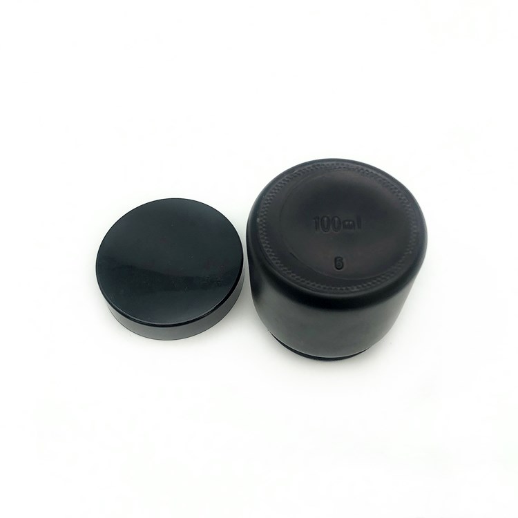 customize 4oz 100ml matte black glass cosmetic bottle for cream