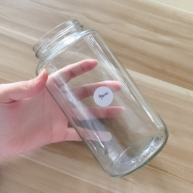 32oz 900ml large round food glass storage jar with metal lid wholesale