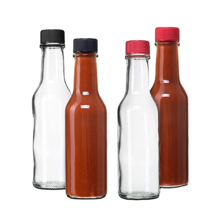 Popular 150ml clear round chili sauce glass bottle/cheaper spice bottle for sale