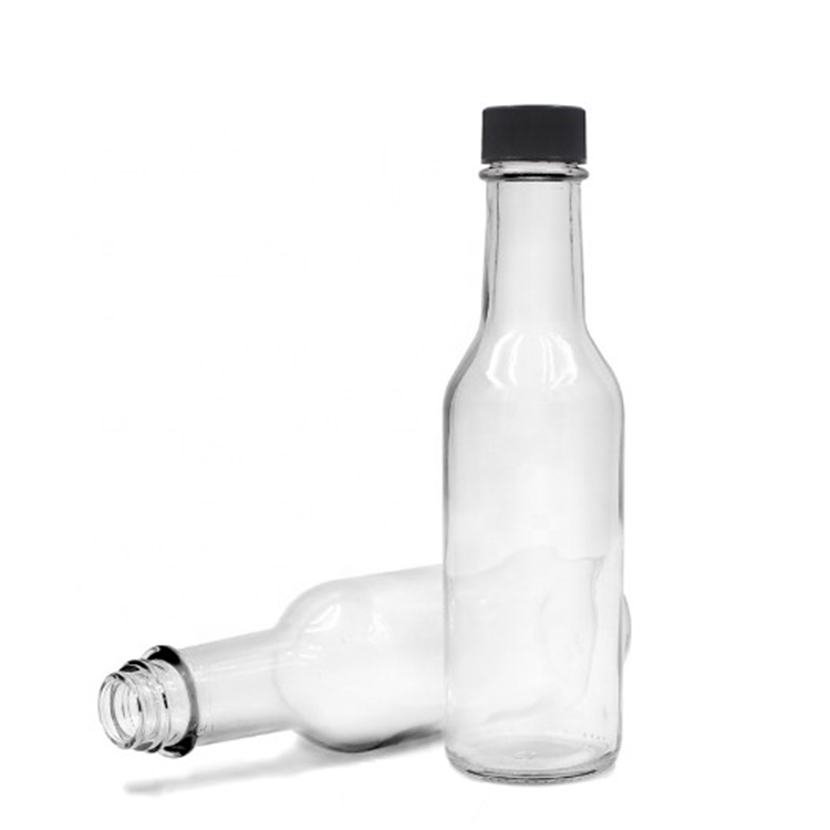 Popular 150ml clear round chili sauce glass bottle/cheaper spice bottle for sale