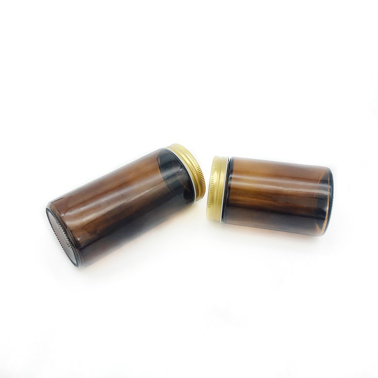 customize 200ml-500ml amber round glass storage jars with screw cap