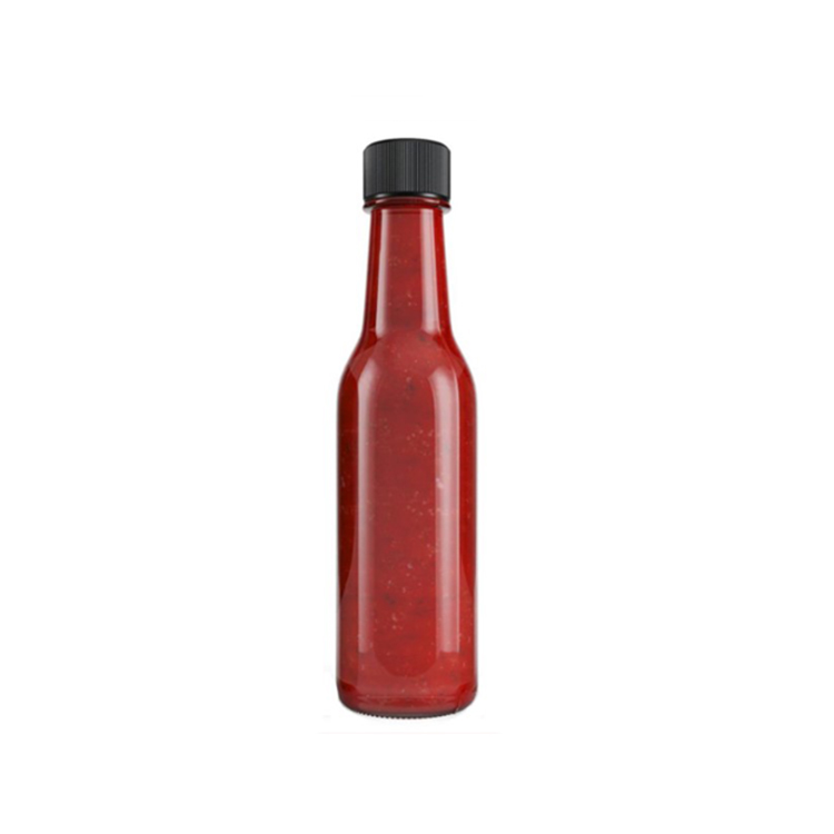 Popular 150ml clear round chili sauce glass bottle/cheaper spice bottle for sale