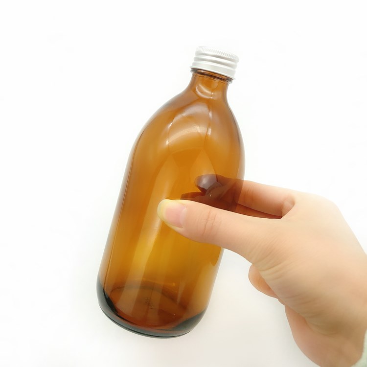 factory wholesale 18oz 500ml amber glass storage bottle with cap