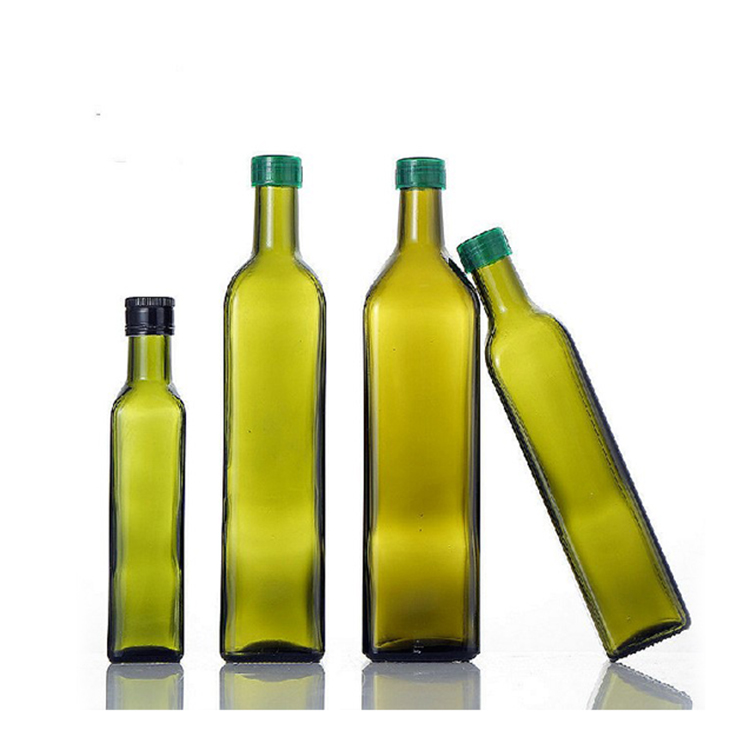 Empty customized 250ml 500ml 750 ml olive oil glass bottle/square olive oil bottle