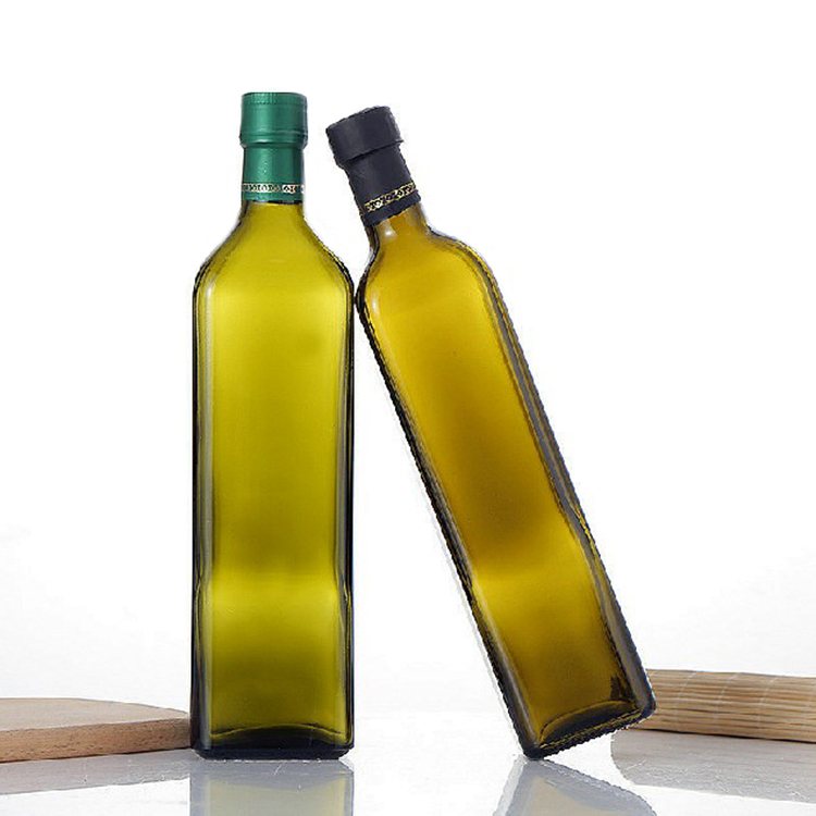 Empty customized 250ml 500ml 750 ml olive oil glass bottle/square olive oil bottle