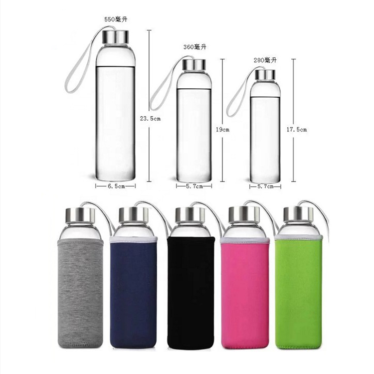 Wholesale 300ml 400ml 500ml Glass Water Bottles/pocket glass bottle for sale