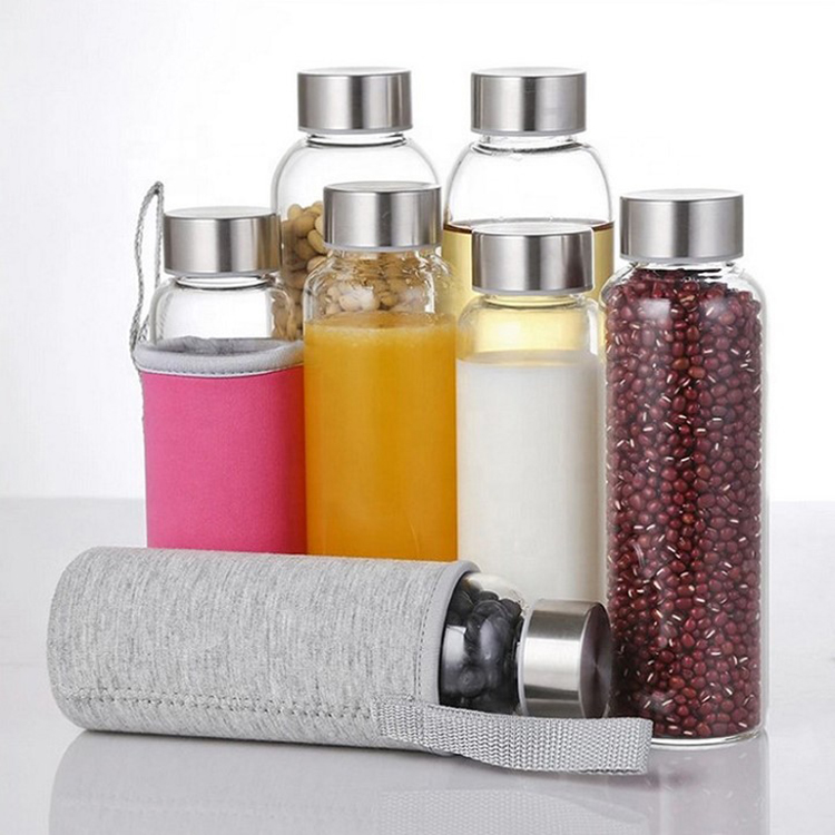 Wholesale 300ml 400ml 500ml Glass Water Bottles/pocket glass bottle for sale