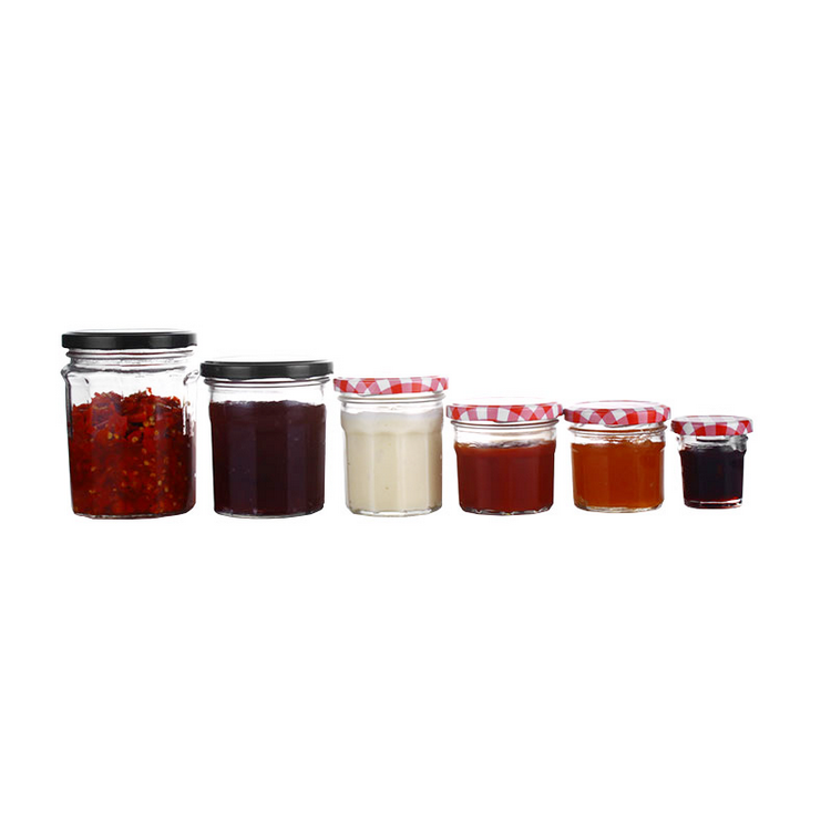 Hight quality glass jam jar 8oz glass food jar with metal lid