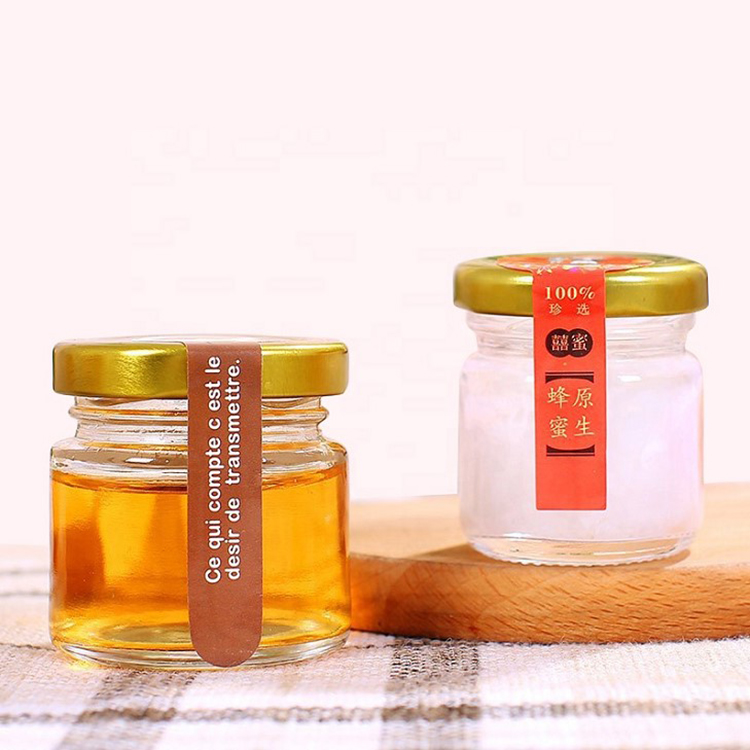 Mini Glass Honey Jam Container Jar 25ml with lid