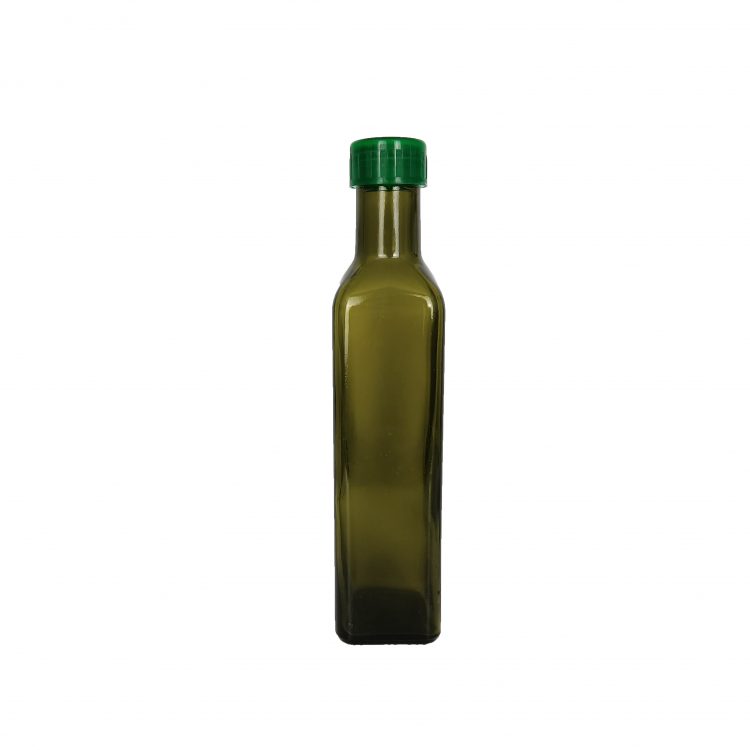 250ml Green square olive oil glass bottle emoty glass bottle for olive oil