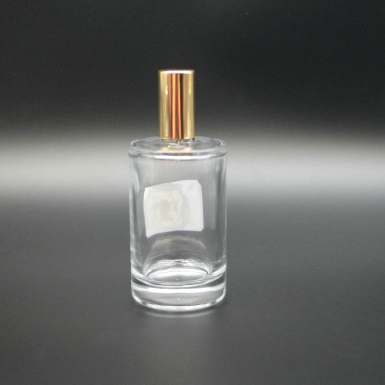 Cosmetic round 50ml refillable glass perfume spray bottle