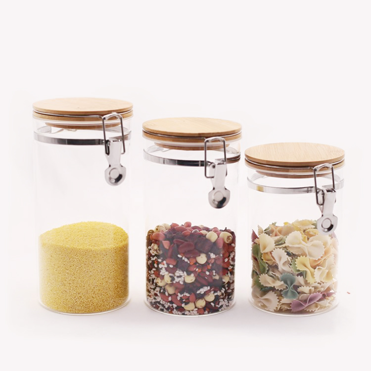 Eco Friendly Glass Storage Jars With Lid Food Kitchen Glass Jar