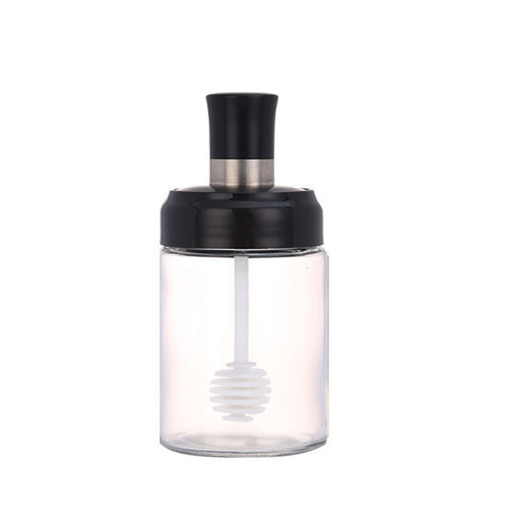 250ml Salt and Pepper Glass Spice Bottle with Lid Spoon Seasoning Container Kitchen