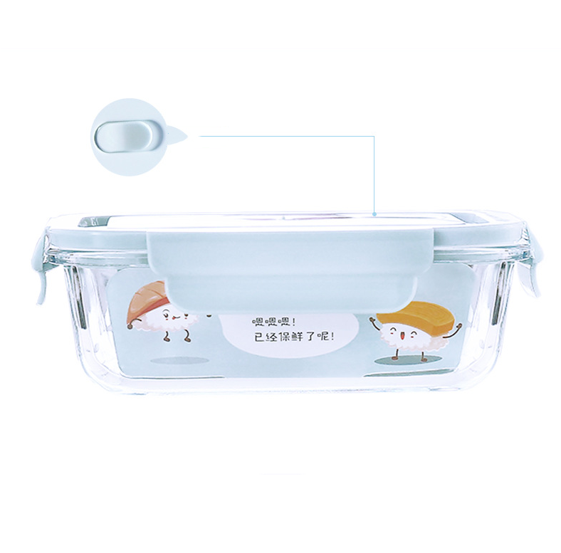 food container lunch box microwave safe kids office use glass lunches boxes with cap made in China