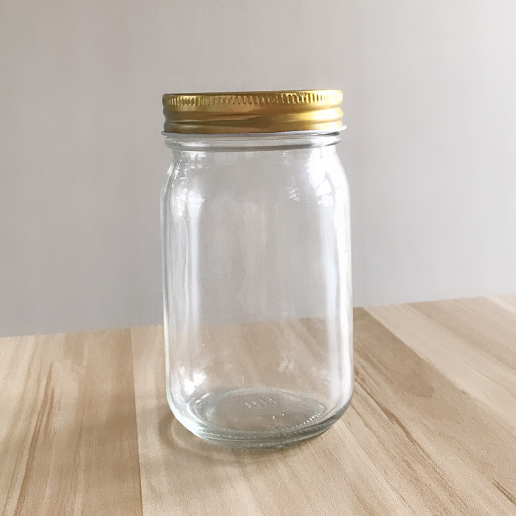 14oz 400ml round glass mason jar for canning food with screw cap