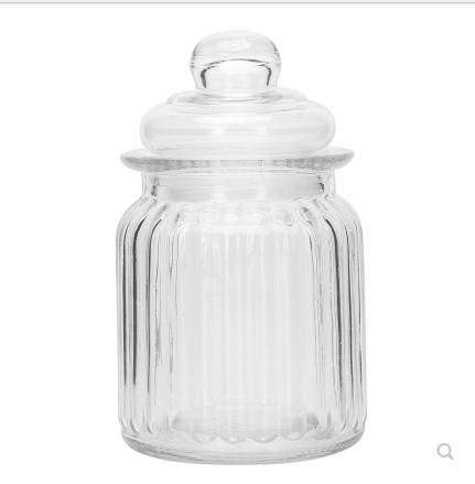 airtight 300ml kitchen glass container for condiments with glass cover