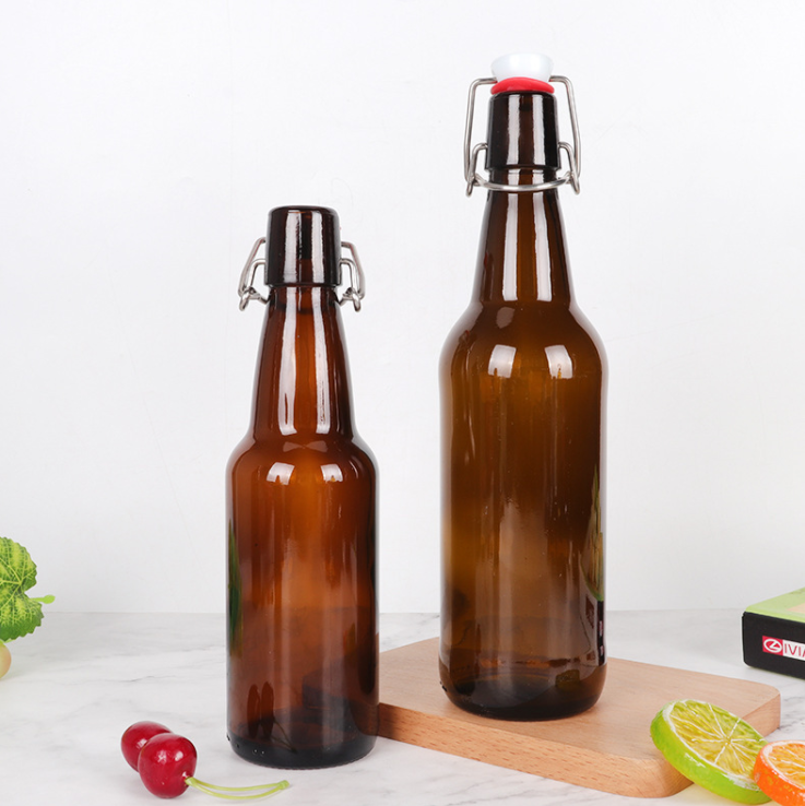 330ml 500ml 750ml 1000mlAmber Grolsch Style Airtight Swing Top Bottle, Beer Bottle Amber Glass Bottle