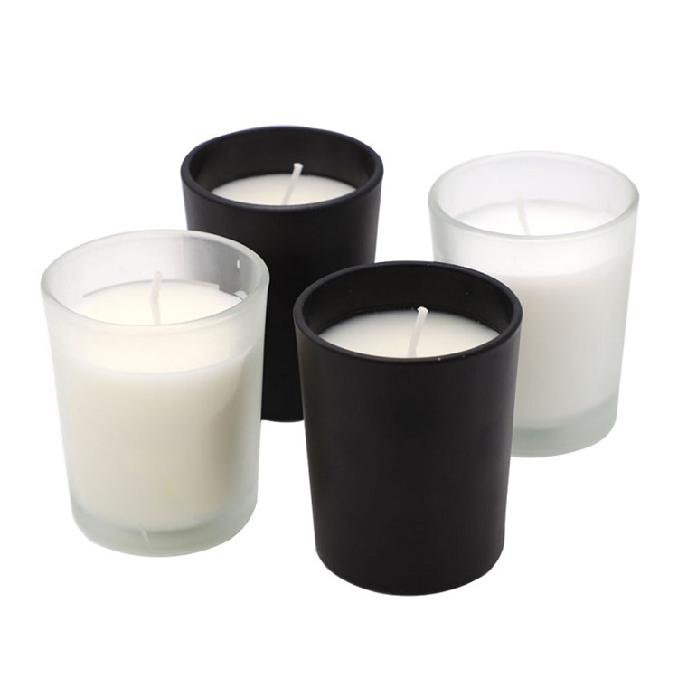 Wholesale 8OZ Clear and Black Frosted Empty Wide Mouth Container Glass Candle Jars