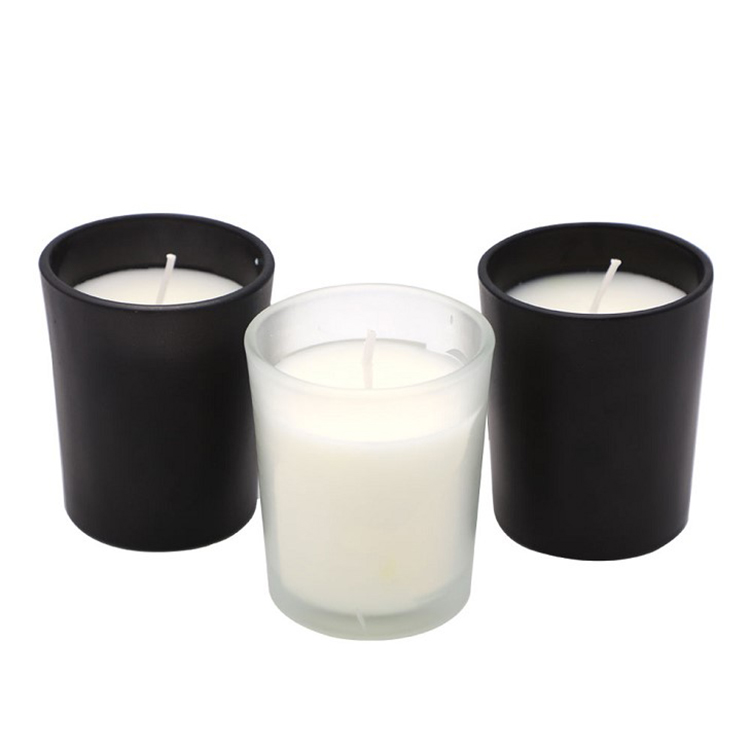 Wholesale 8OZ Clear and Black Frosted Empty Wide Mouth Container Glass Candle Jars