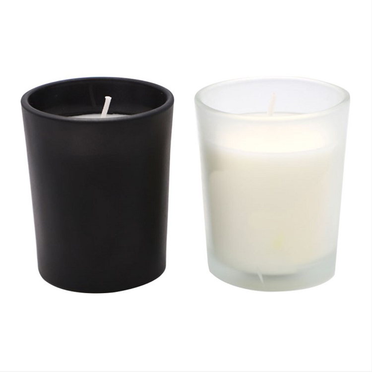 Wholesale 8OZ Clear and Black Frosted Empty Wide Mouth Container Glass Candle Jars