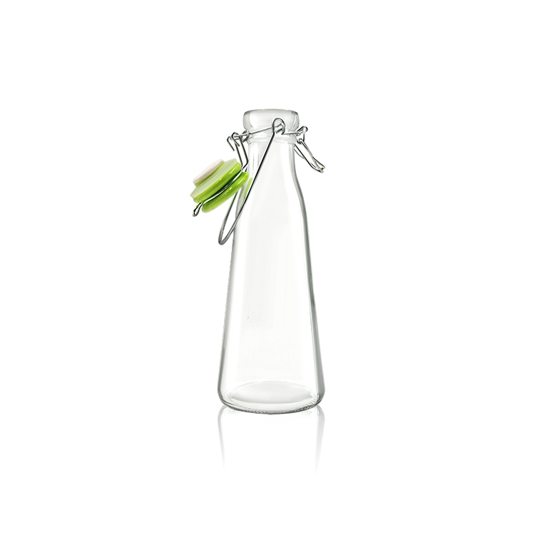 500ml 1000ml Customized clear glass bottle for juice beverage wine glass bottle with swing top