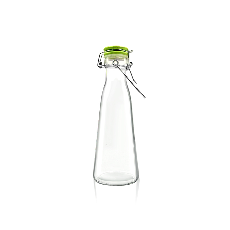 500ml 1000ml Customized clear glass bottle for juice beverage wine glass bottle with swing top