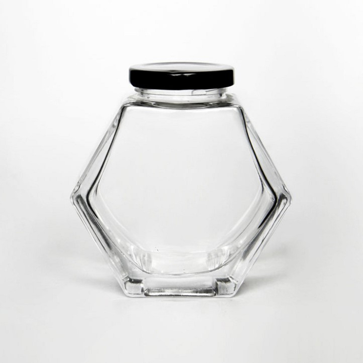 100ml 220ml 280ml Hexagonal Clear Home storage Empty Glass Honey Jar