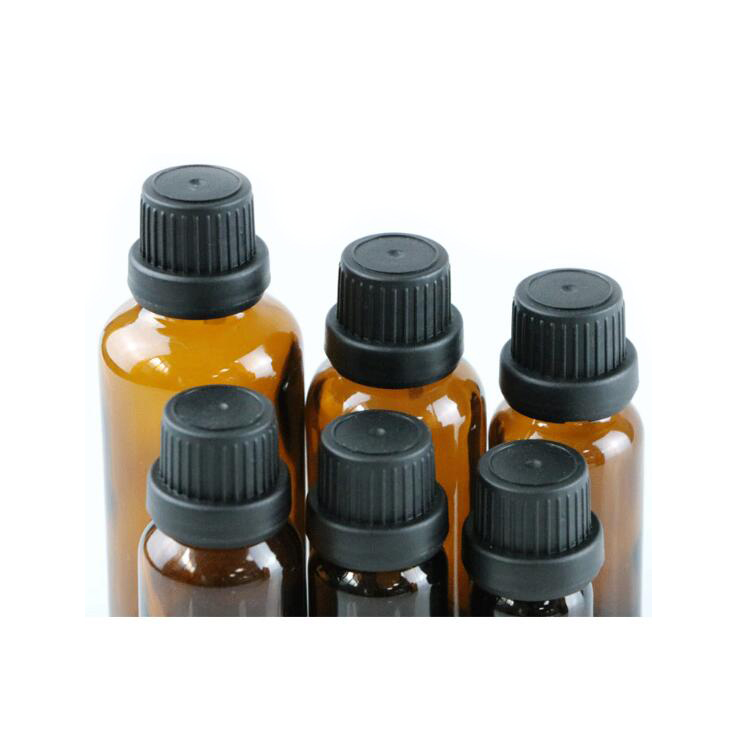 Hot sales 5ml 10ml 15ml 30ml amber glass essential oil bottle with dropper lids