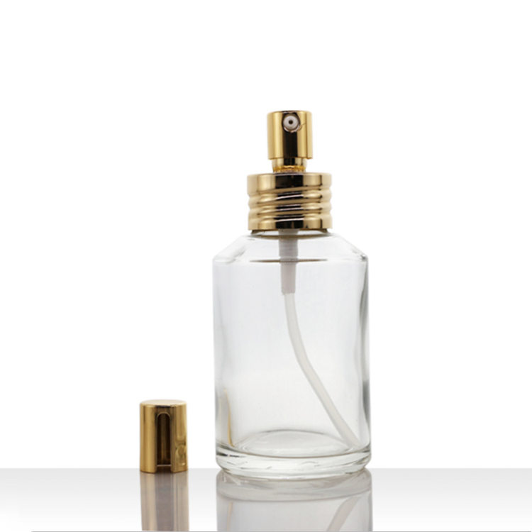 hot sale 15ml-200ml round cosmetic glass bottles with spray cap and pump