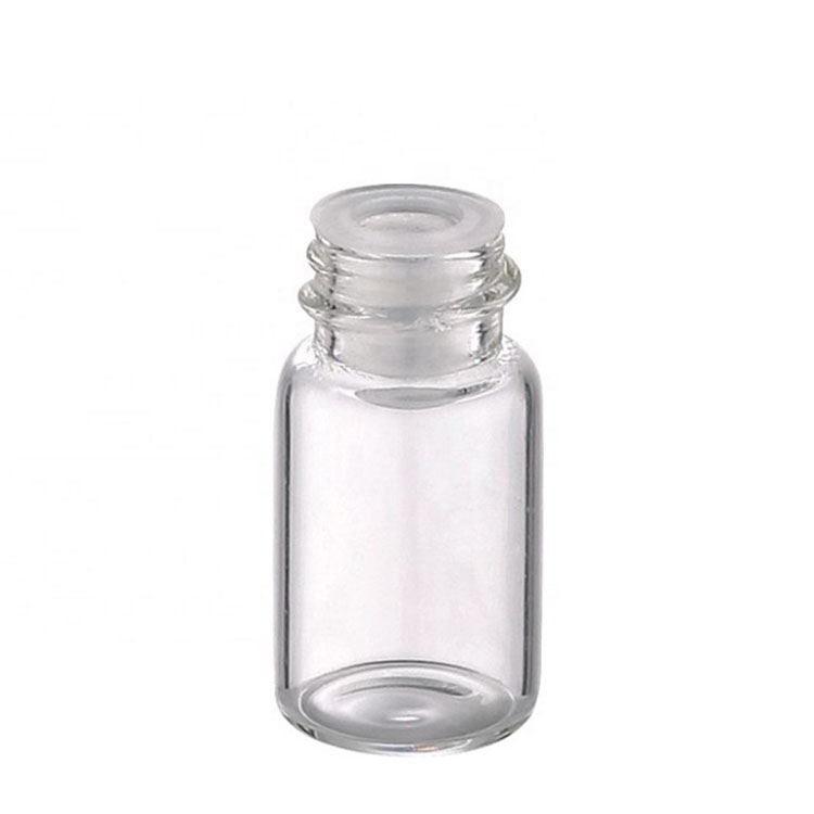 1ml 1.5ml 2ml 3ml 4ml hot sale small custom size clear pharmaceutical glass essential oil bottle with black plastic cap